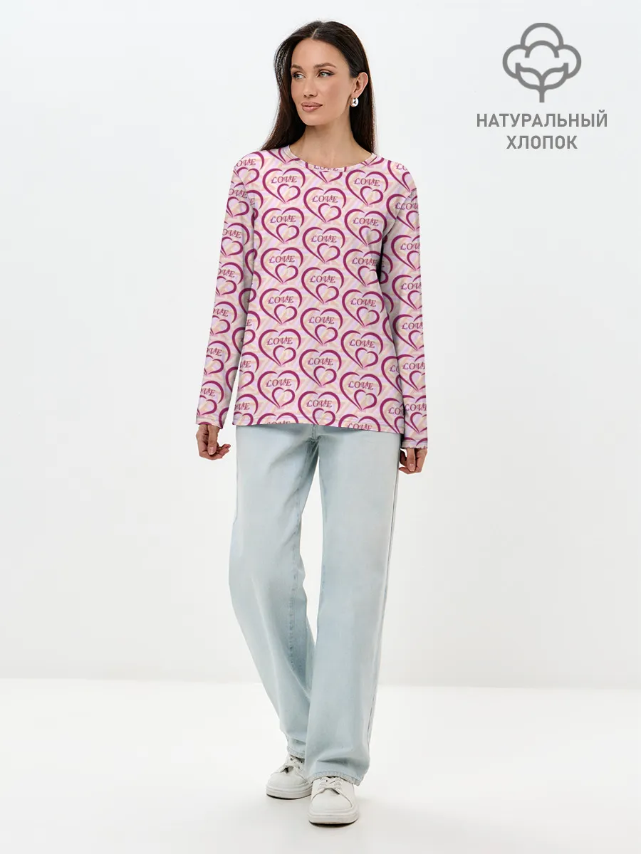 Лонгслив женский. Хлопок / Love