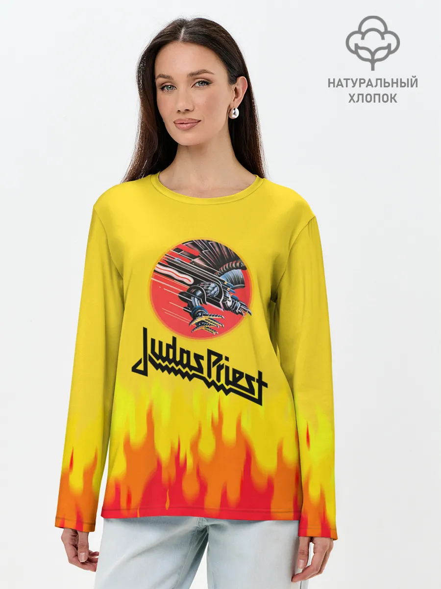 Лонгслив женский. Хлопок / Джудас Прист: Бог металла.