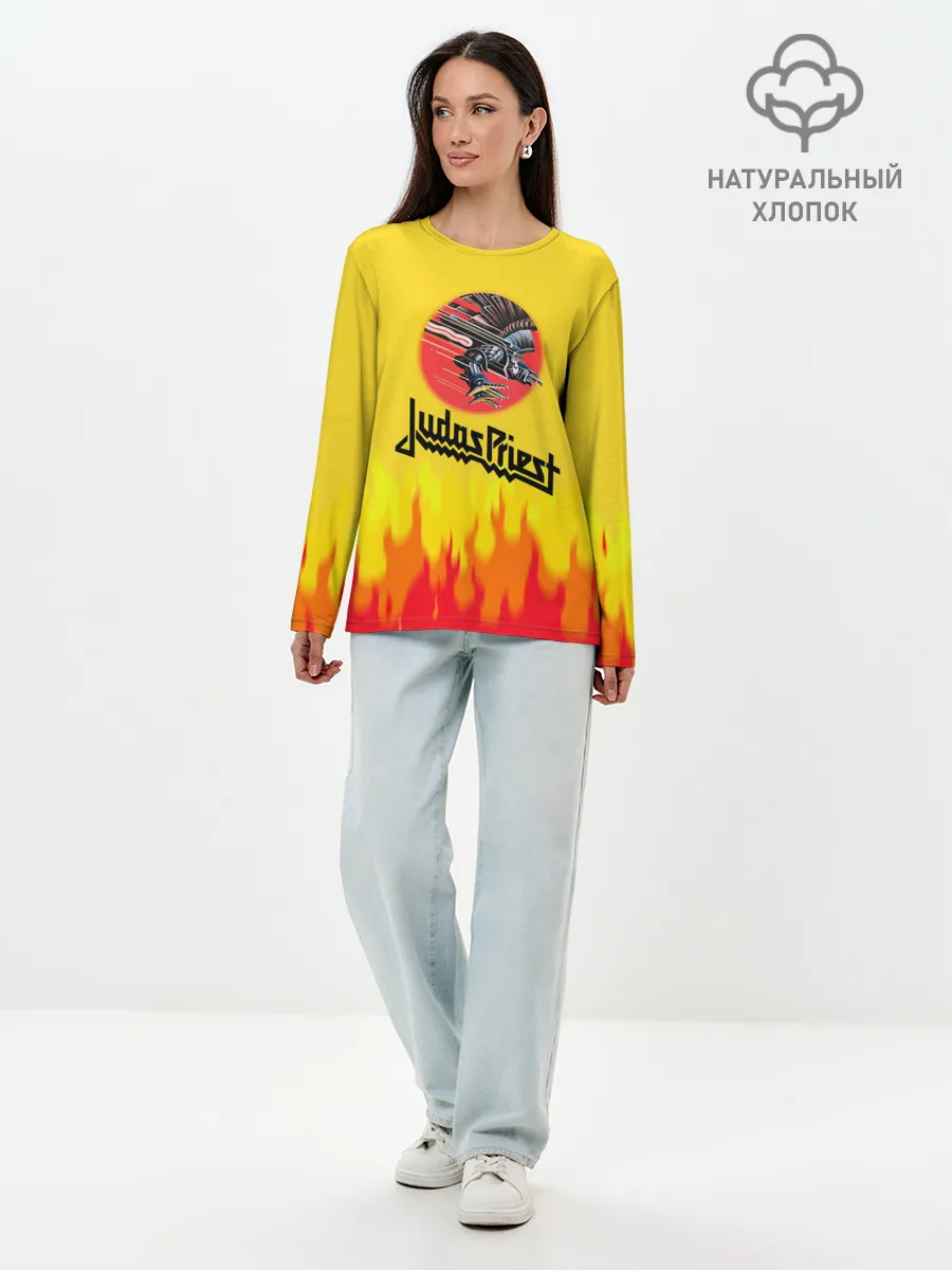 Лонгслив женский. Хлопок / Джудас Прист: Бог металла.