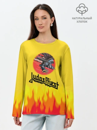 Лонгслив женский. Хлопок / Джудас Прист: Бог металла.