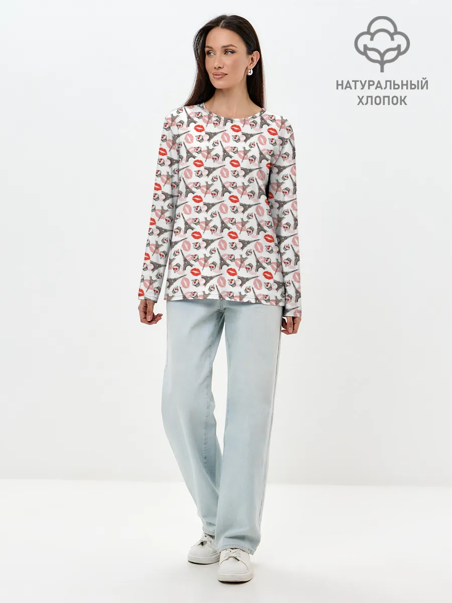 Лонгслив женский. Хлопок / Love