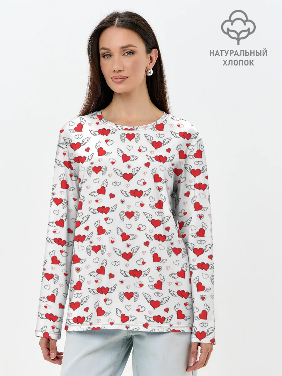 Лонгслив женский. Хлопок / Love