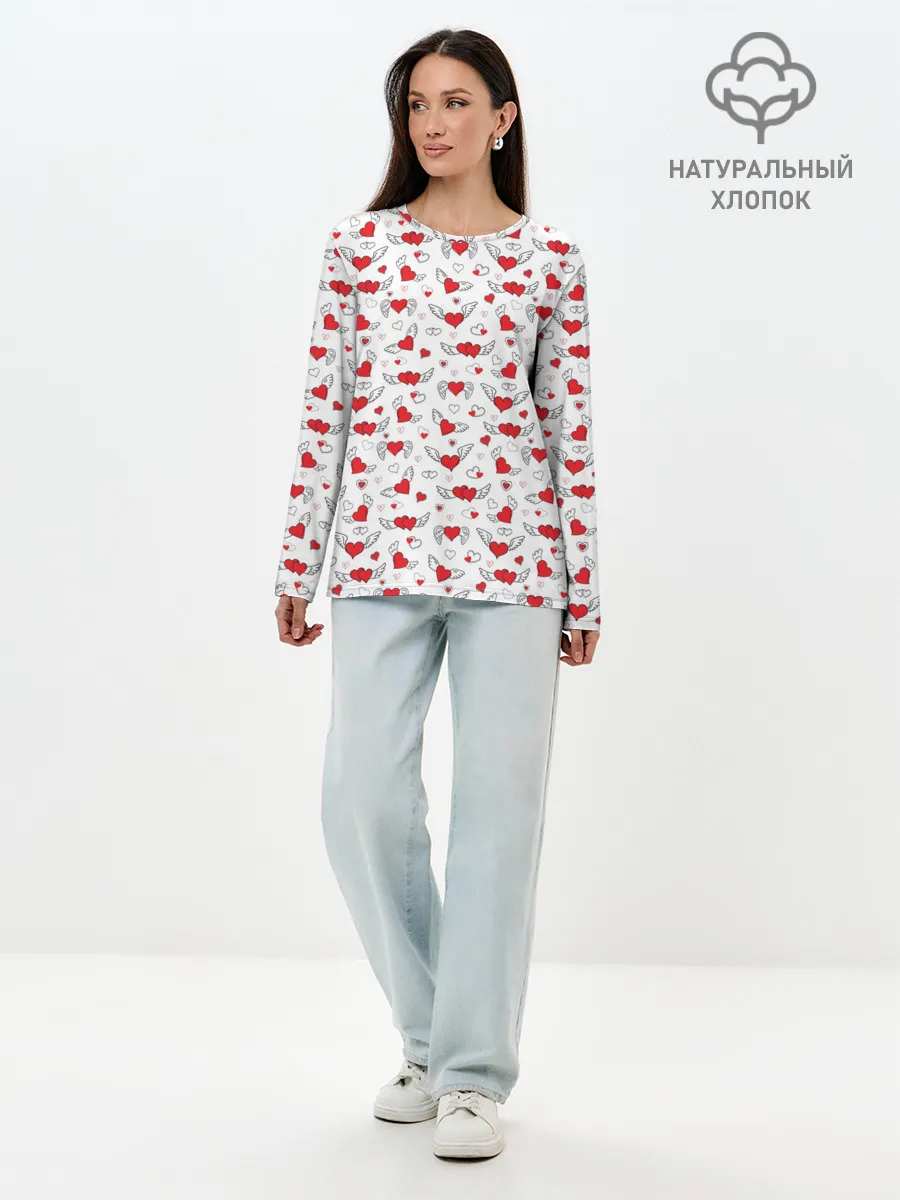 Лонгслив женский. Хлопок / Love