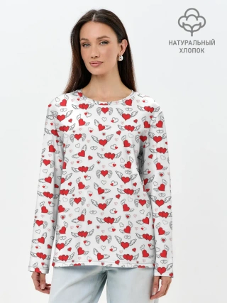 Лонгслив женский. Хлопок / Love