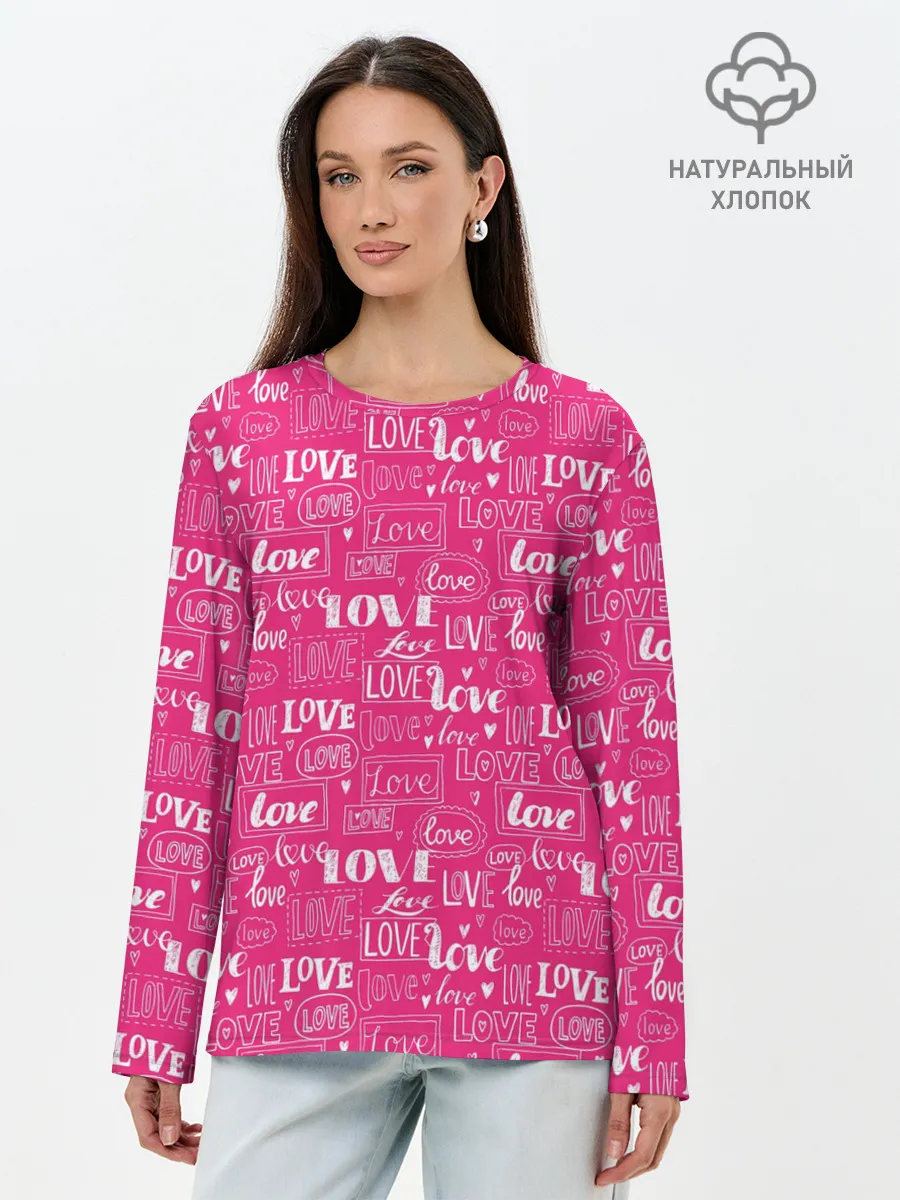 Лонгслив женский. Хлопок / Love