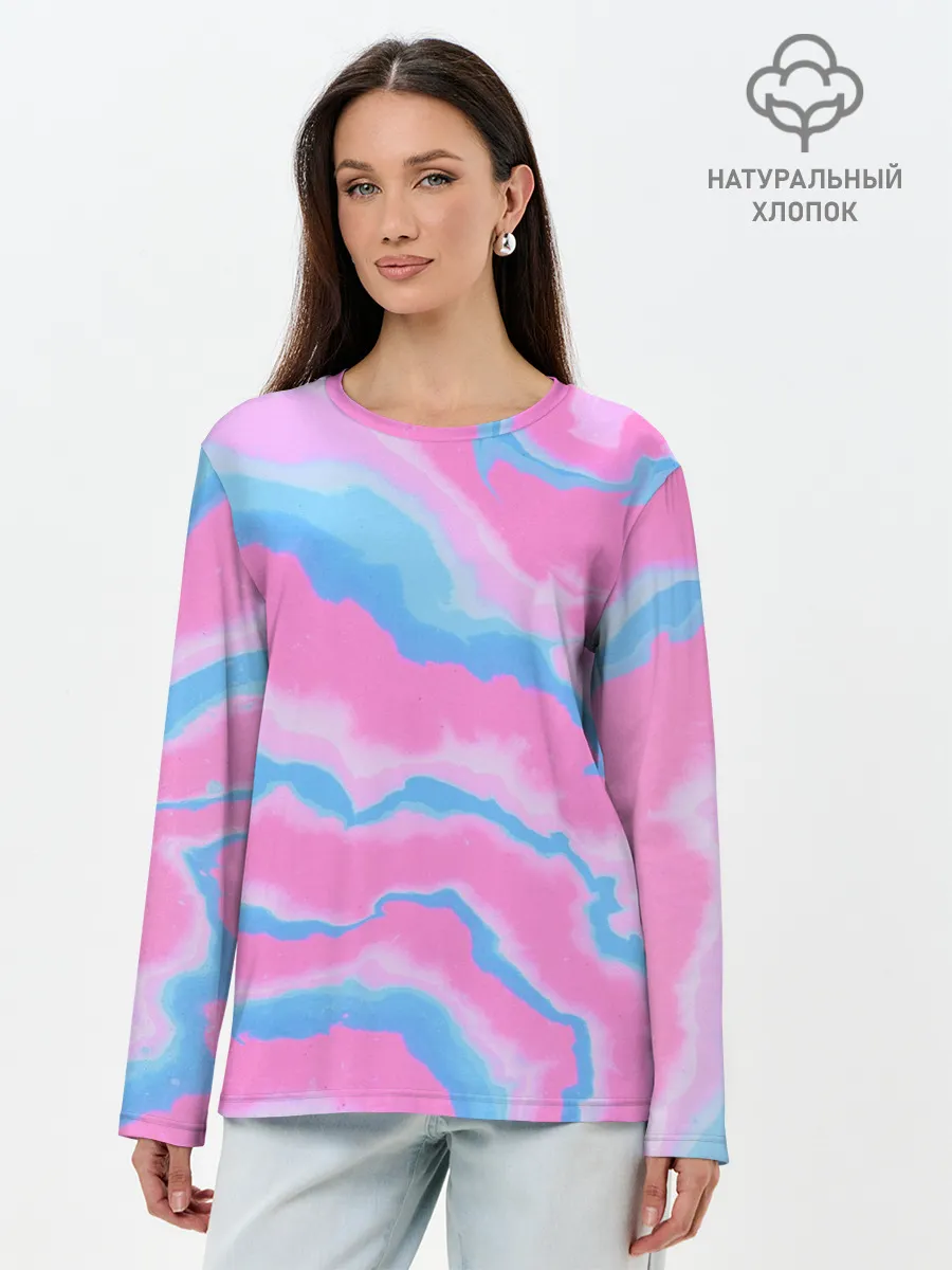 Лонгслив женский. Хлопок / Облака