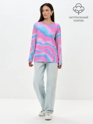 Лонгслив женский. Хлопок / Облака