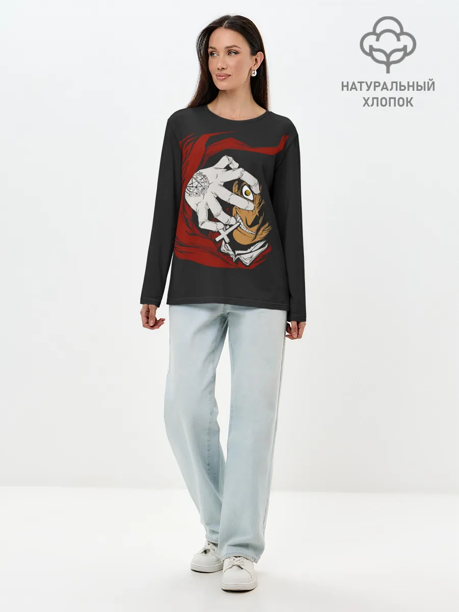 Лонгслив женский. Хлопок / Алукард за тобой наблюдает