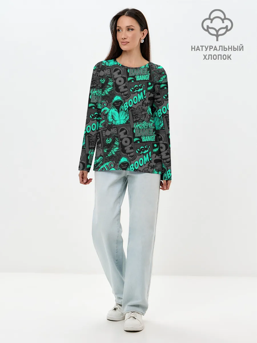 Лонгслив женский. Хлопок / Comics Style