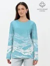 Лонгслив женский. Хлопок / Волны