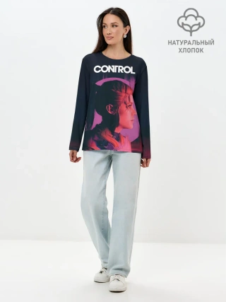 Лонгслив женский. Хлопок / Контрол | Джесси