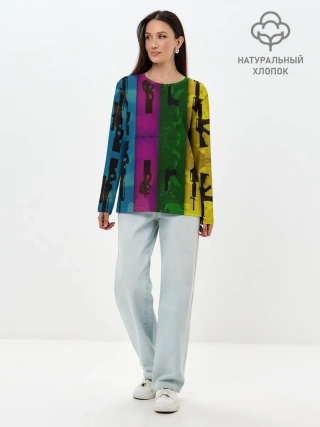 Лонгслив женский. Хлопок / Кс го оружие