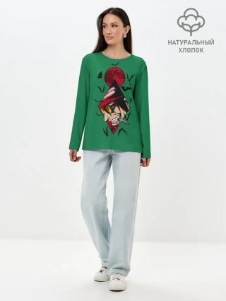 Лонгслив женский. Хлопок / Алукард в ромбе