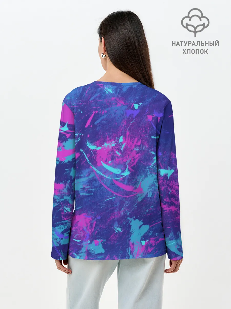Лонгслив женский. Хлопок / Краски