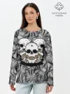 Лонгслив женский. Хлопок / Черепа