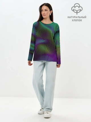 Лонгслив женский. Хлопок / Современная абстракция