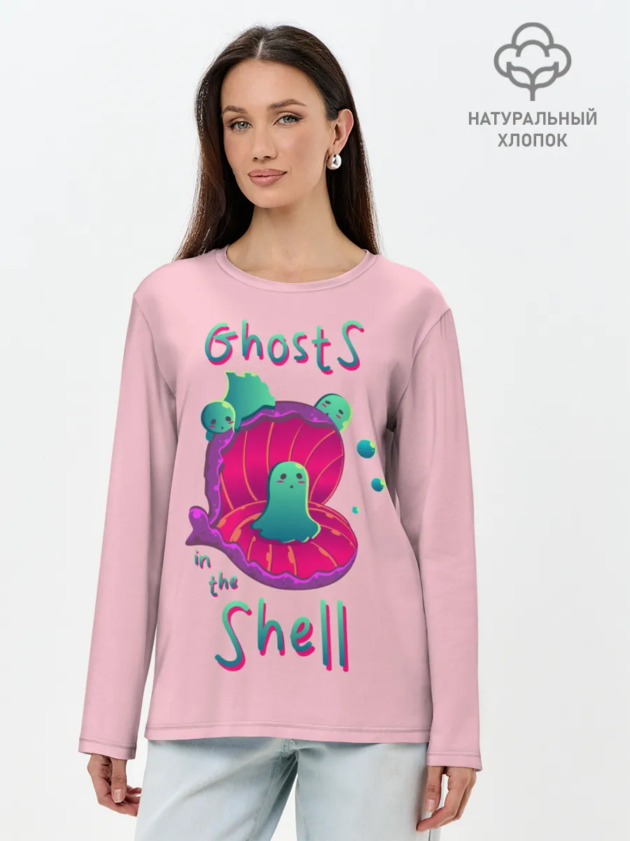 Лонгслив женский. Хлопок / Призрак в доспехах