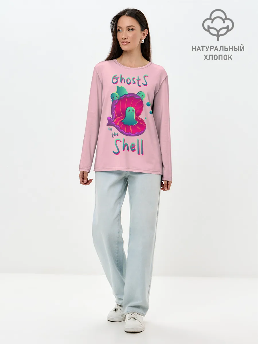 Лонгслив женский. Хлопок / Призрак в доспехах