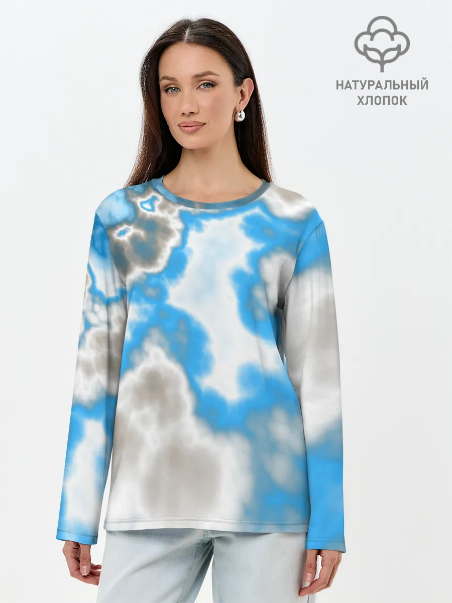 Лонгслив женский. Хлопок / Абстракция