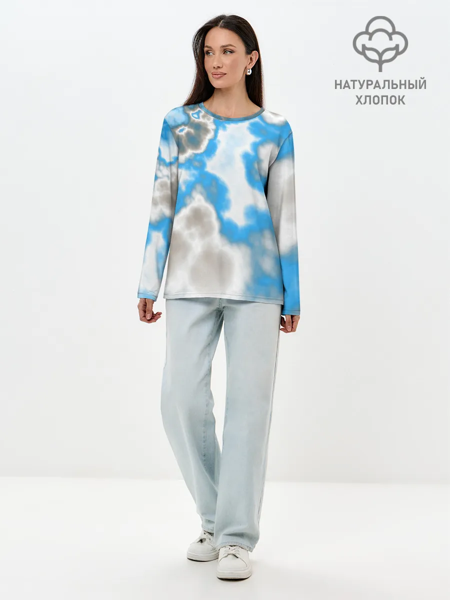 Лонгслив женский. Хлопок / Абстракция