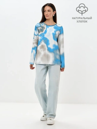 Лонгслив женский. Хлопок / Абстракция