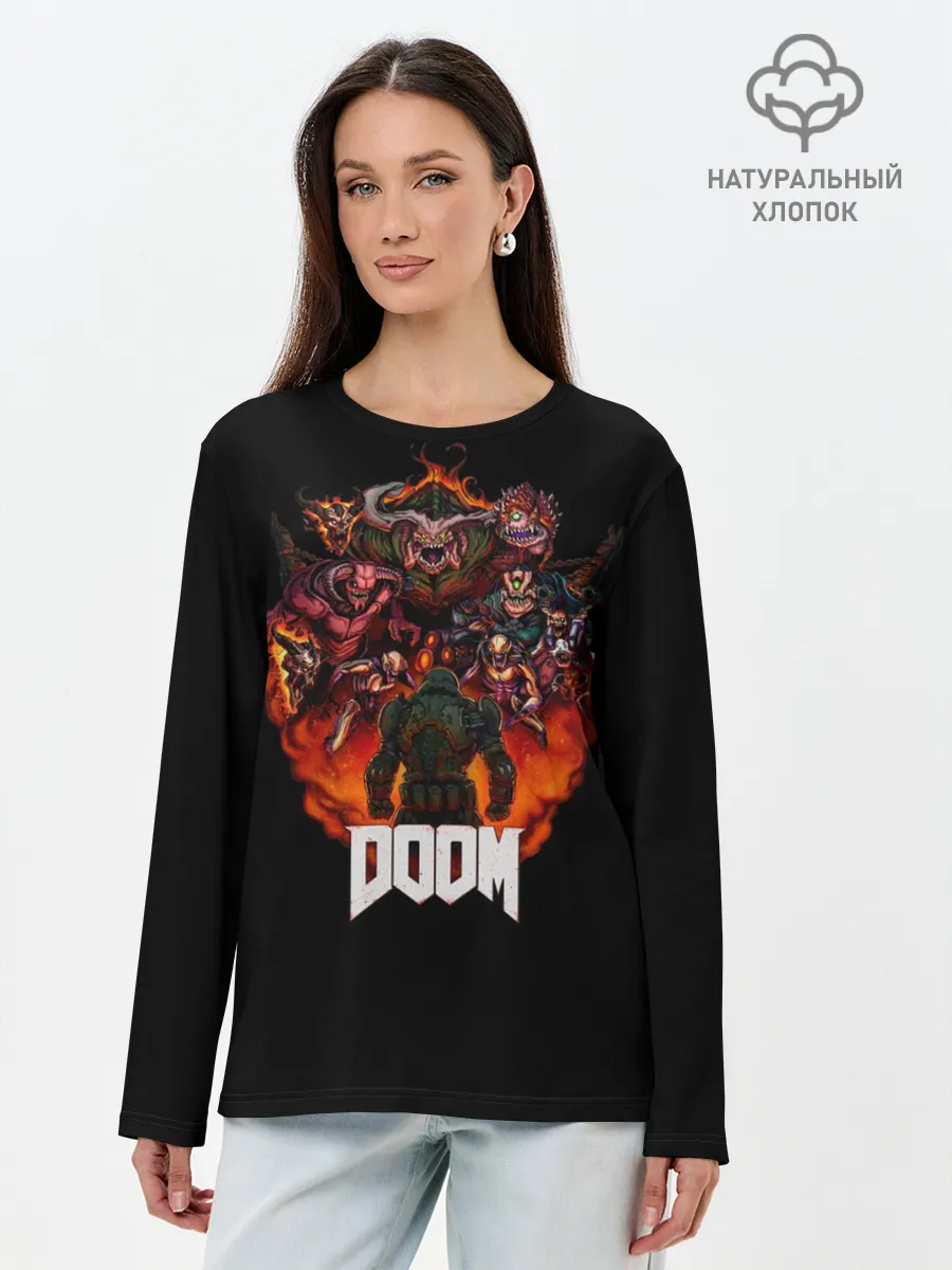 Лонгслив женский. Хлопок / Doom