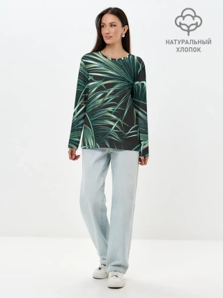 Лонгслив женский. Хлопок / Папоротник