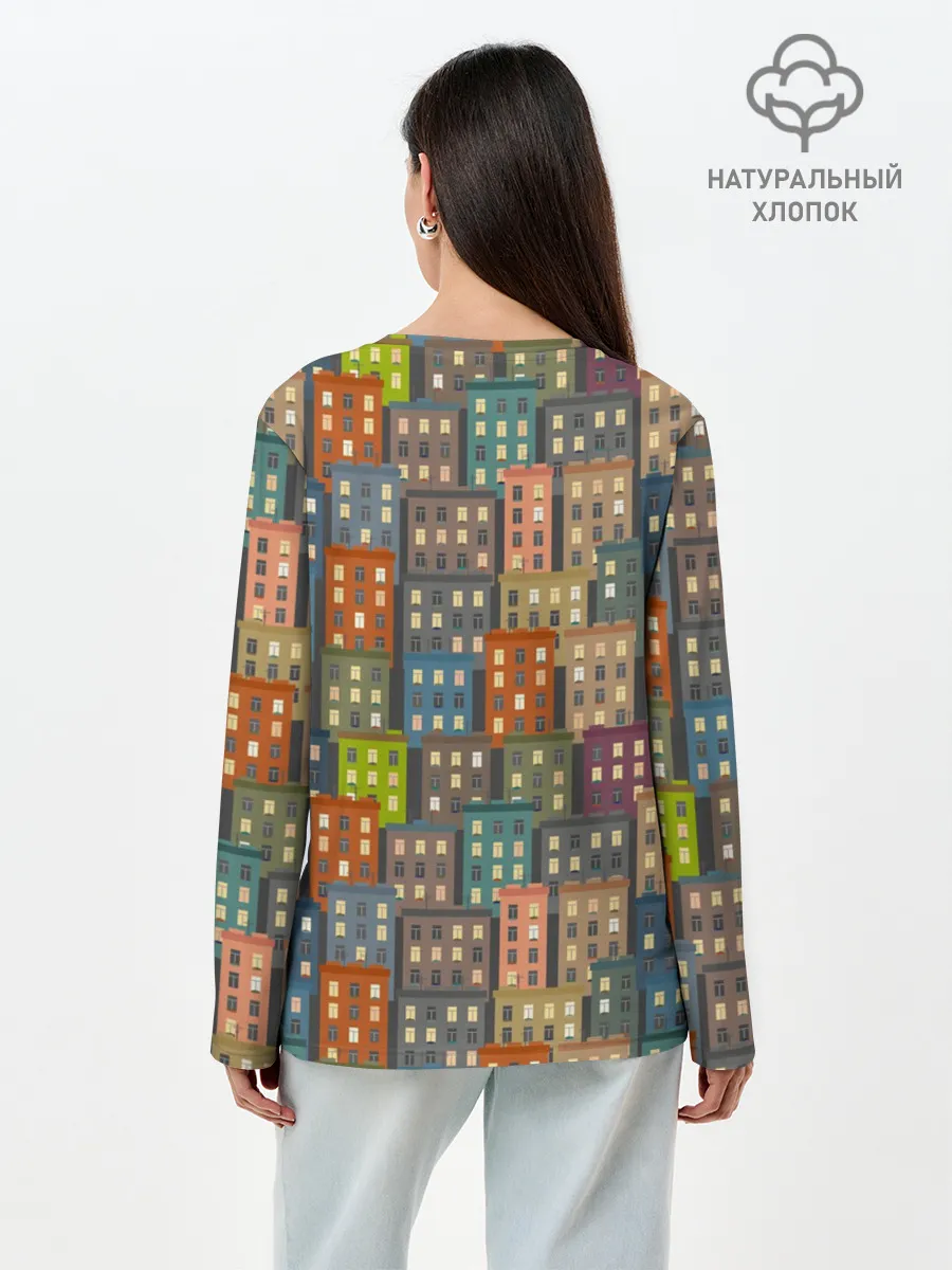 Лонгслив женский. Хлопок / Город