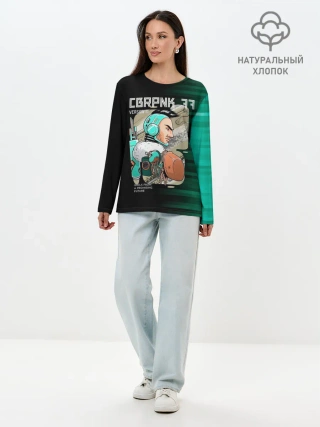 Лонгслив женский. Хлопок / CBRPNK 77 VERSION III