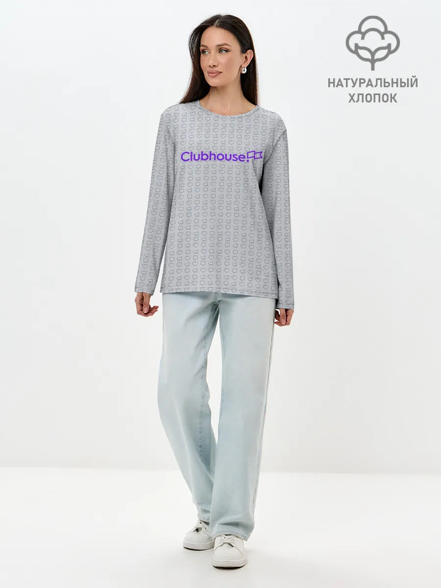 Лонгслив женский. Хлопок / Clubhouse | Gray