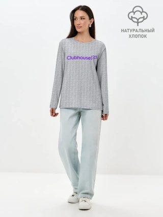 Лонгслив женский. Хлопок / Clubhouse | Gray