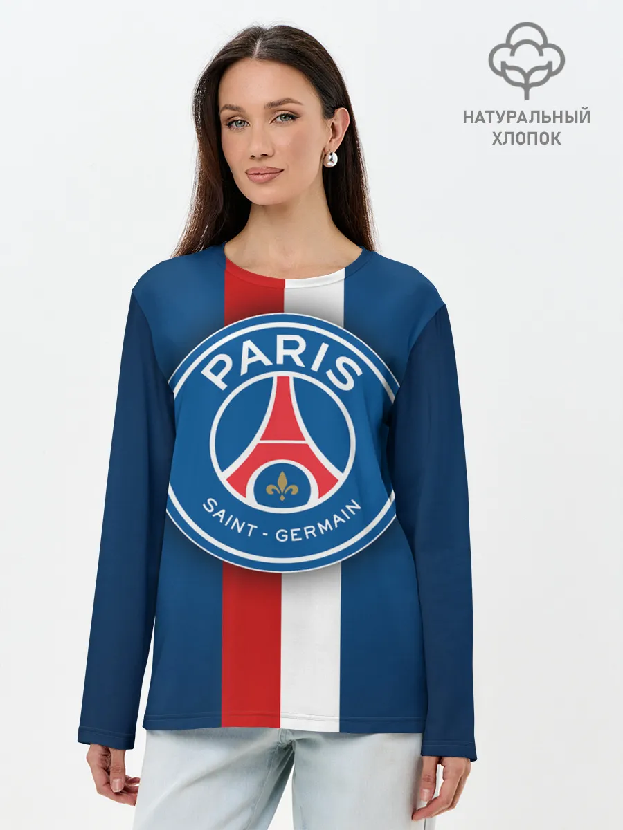 Лонгслив женский. Хлопок / ФК Пари Сен-Жермен