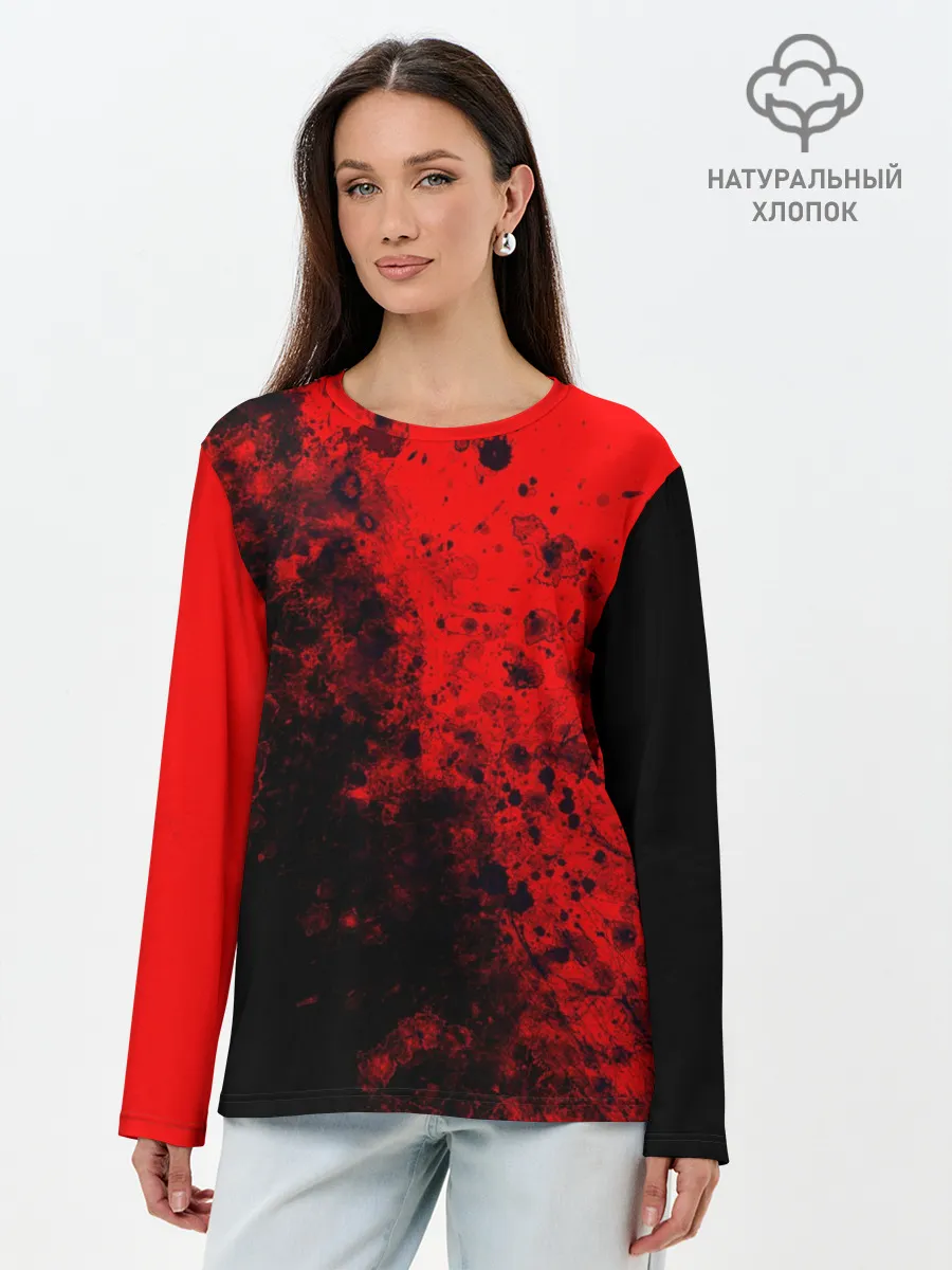 Лонгслив женский. Хлопок / Пятна Крови