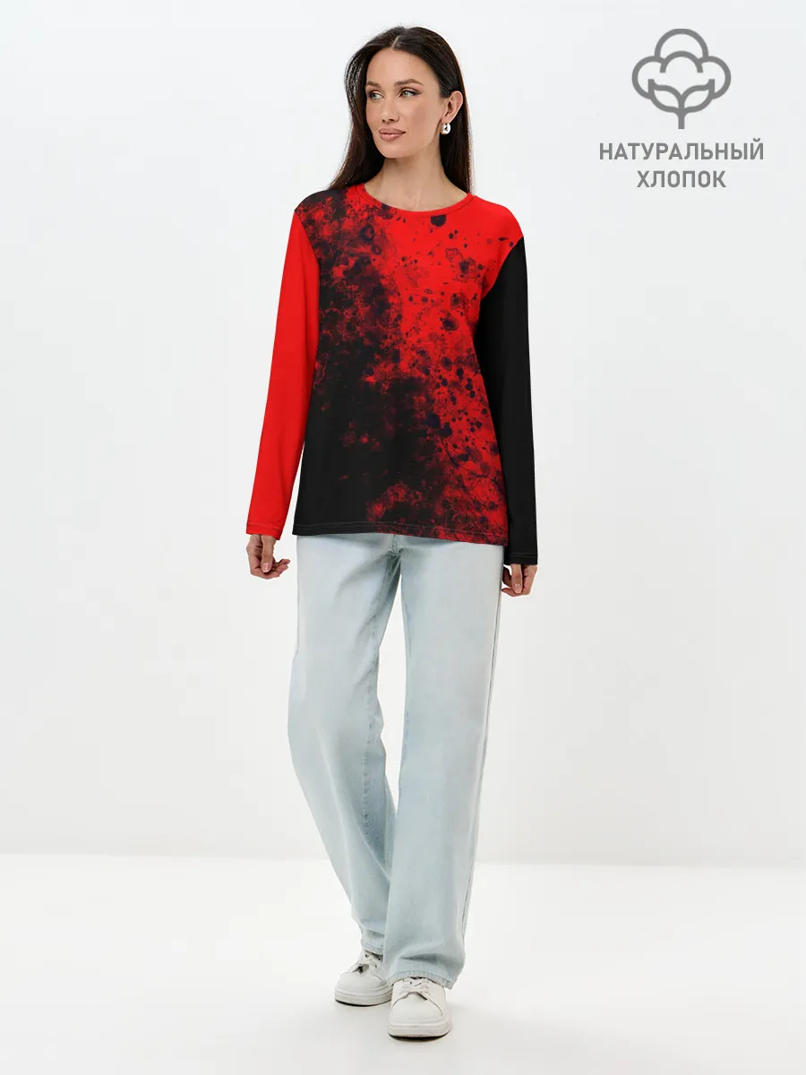 Лонгслив женский. Хлопок / Пятна Крови