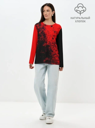 Лонгслив женский. Хлопок / Пятна Крови