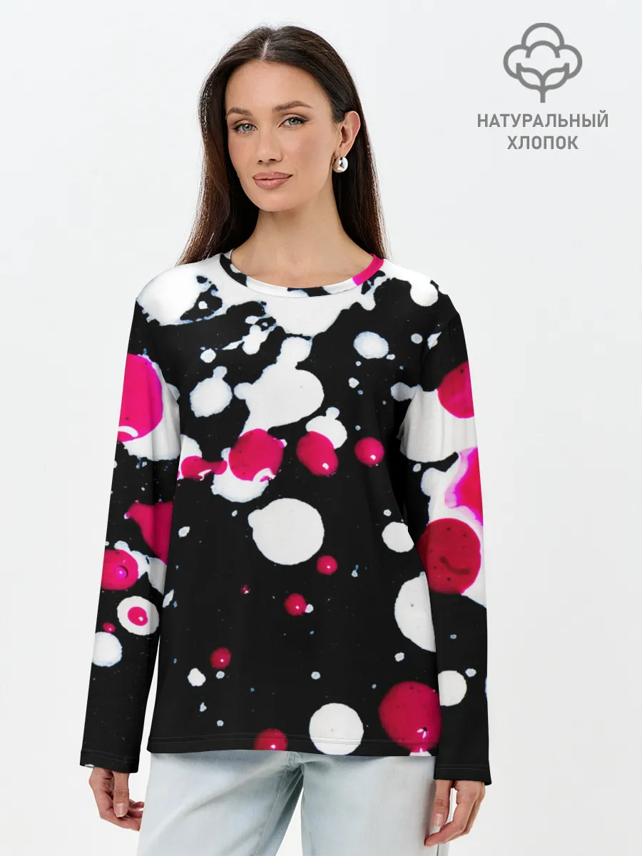 Лонгслив женский. Хлопок / Пятна стиля