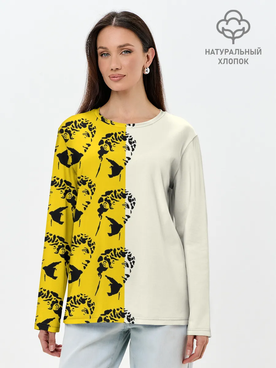 Лонгслив женский. Хлопок / Скульптура монограмма