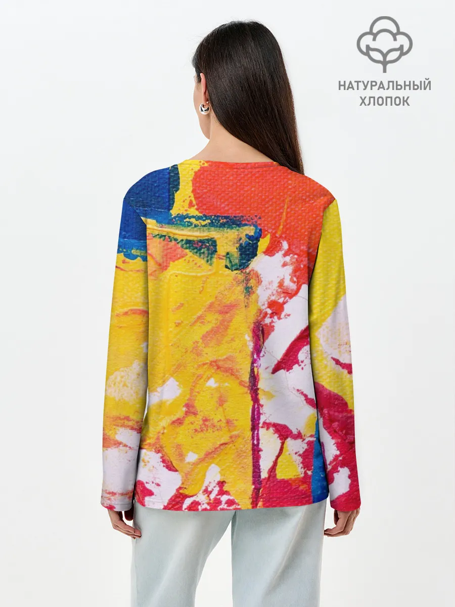 Лонгслив женский. Хлопок / Красочное счастье