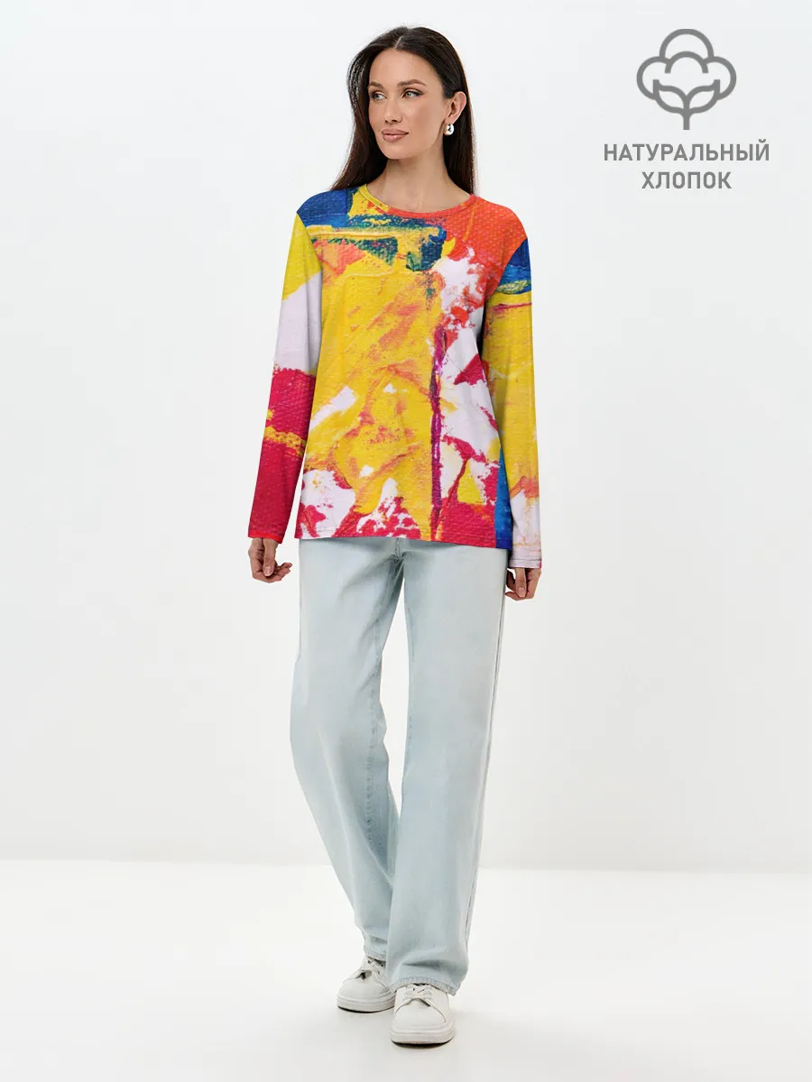 Лонгслив женский. Хлопок / Красочное счастье