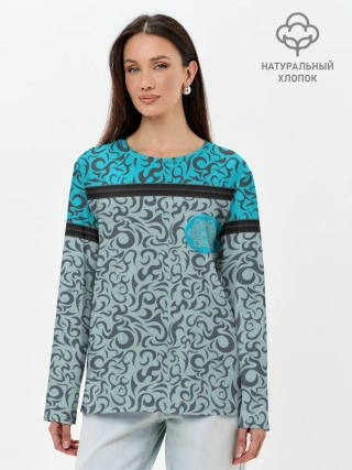 Лонгслив женский. Хлопок / Снежный вихрь