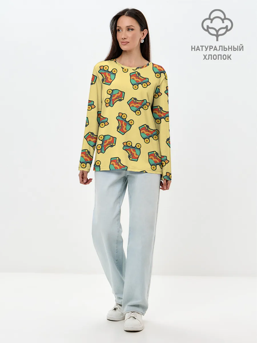 Лонгслив женский. Хлопок / Ролики