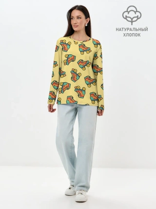 Лонгслив женский. Хлопок / Ролики