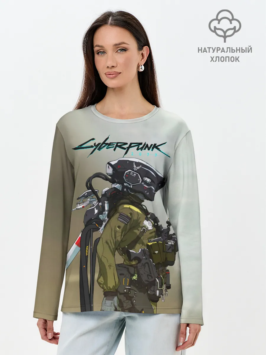 Лонгслив женский. Хлопок / Cyberpunk 2077|Киберпанк 2077
