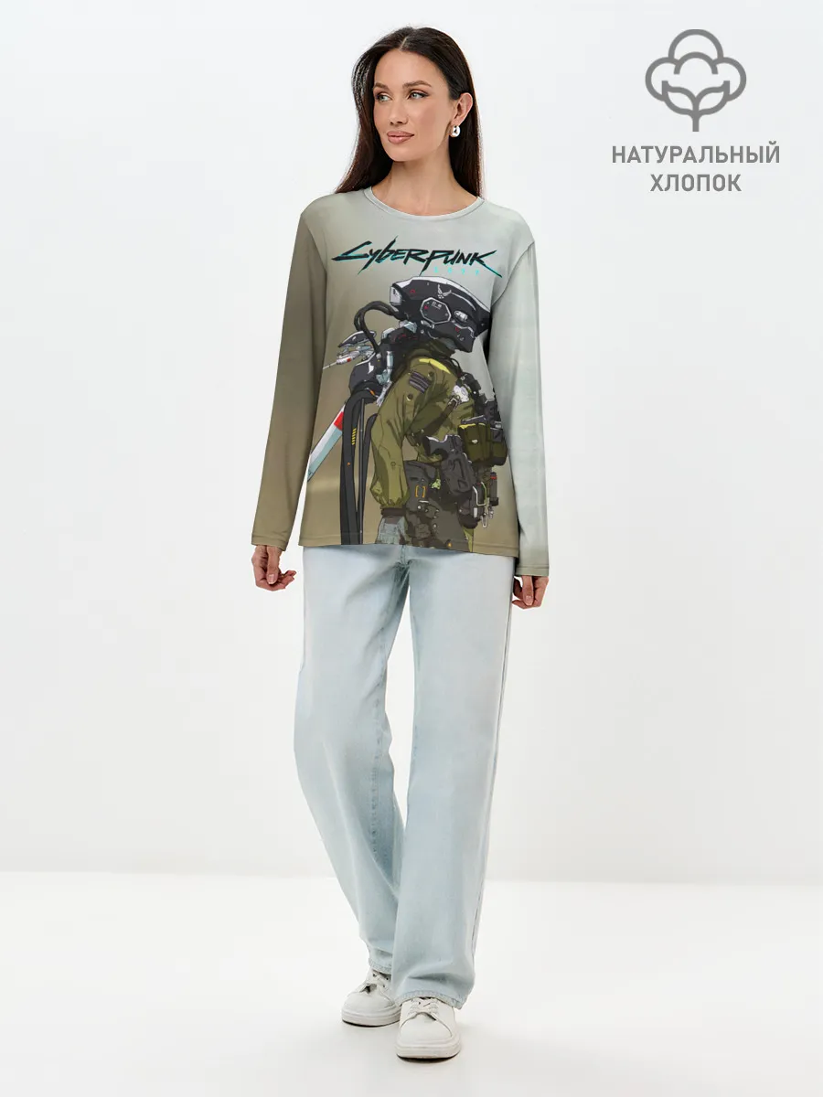Лонгслив женский. Хлопок / Cyberpunk 2077|Киберпанк 2077