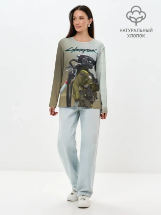 Лонгслив женский. Хлопок / Cyberpunk 2077|Киберпанк 2077