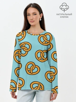 Лонгслив женский. Хлопок / Крендели