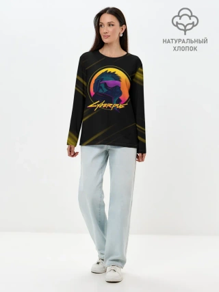 Лонгслив женский. Хлопок / CyberPUG