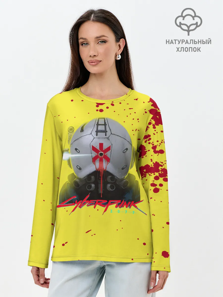 Лонгслив женский. Хлопок / TRAUMA TEAM Cyberpunk 2077