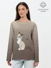 Лонгслив женский. Хлопок / сварливый кот мем нет