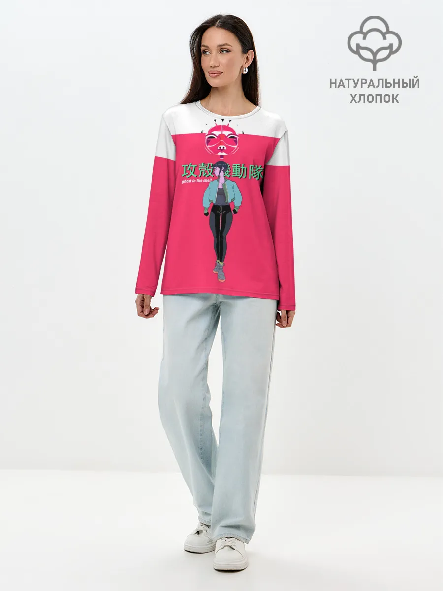 Лонгслив женский. Хлопок / Призрак в доспехах